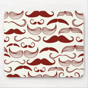 Mousepad Teste padrão do bigode, estilo retro 3