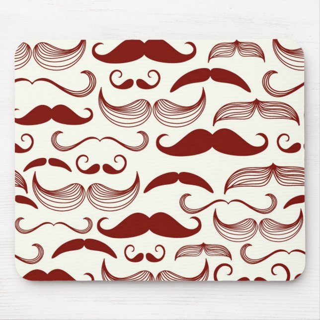 Mousepad Teste padrão do bigode, estilo retro 3 (Frente)