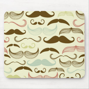 Mousepad Teste padrão do bigode, estilo retro 4