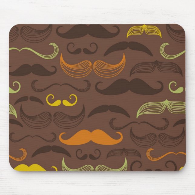 Mousepad Teste padrão do bigode, estilo retro 5 (Frente)