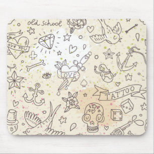 Mousepad Teste padrão do conceito do tatuagem