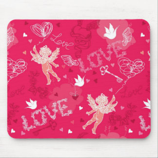 Mousepad Teste padrão do dia dos namorados com Cupido