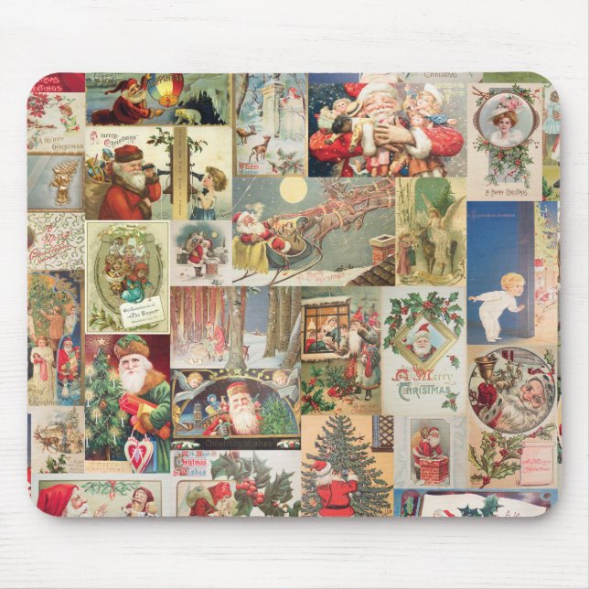 Mousepad Teste padrão do feriado dos cartões do natal (Frente)