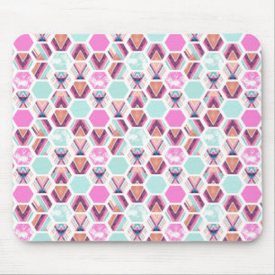 Mousepad Teste padrão do hexágono da aguarela