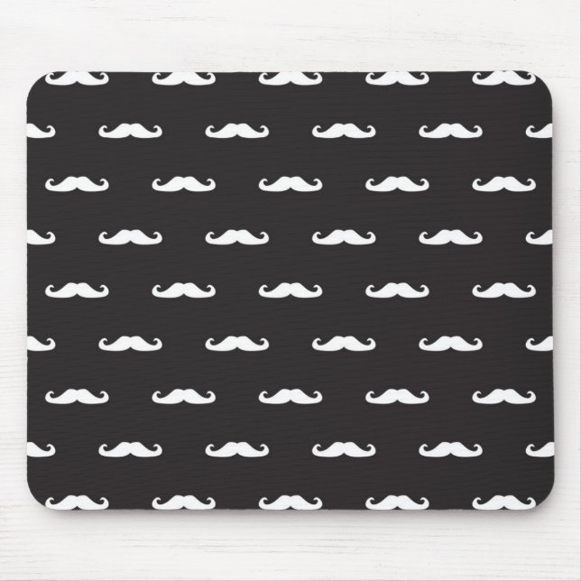 Mousepad Teste padrão do hipster do bigode (Frente)