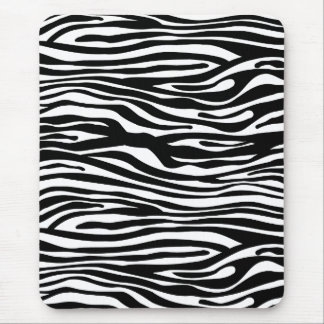 Mousepad Teste padrão do impressão da zebra - preto e