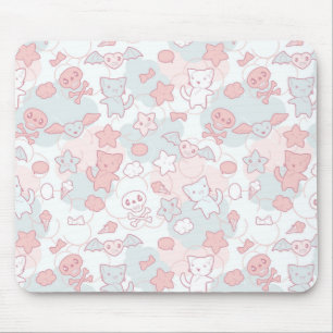 Mousepad teste padrão do kawaii com doodle