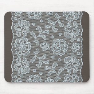 Mousepad Teste padrão do laço, vintage 6 da flor