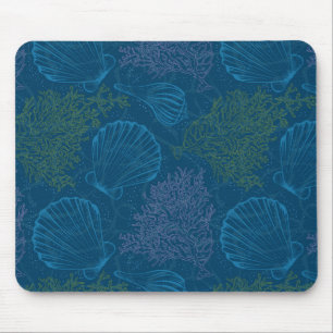 Mousepad Teste padrão do mar do vintage