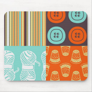 Mousepad Teste padrão do pop art - sewing