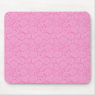 Mousepad Teste padrão do redemoinho do japonês - rosa mac