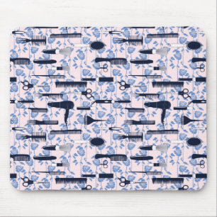 Mousepad Teste padrão do rosa do azul do cuidado da beleza
