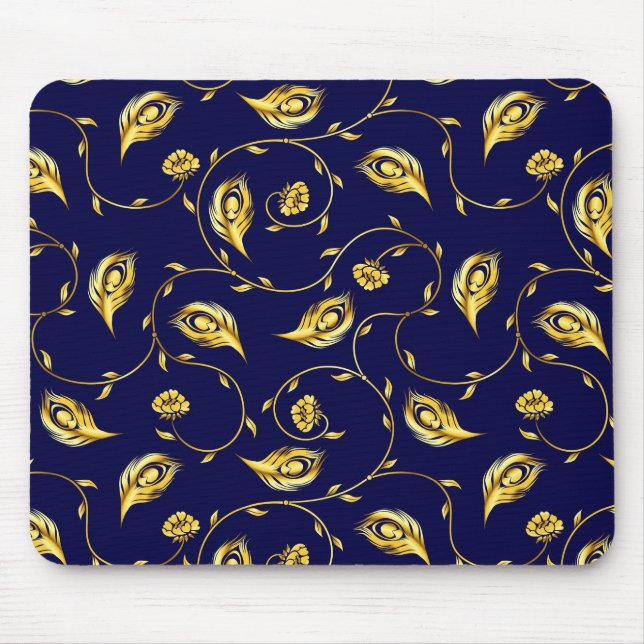 Mousepad Teste padrão do sari do pavão (Frente)