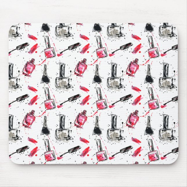 Mousepad Teste padrão do verniz para as unhas da aguarela (Frente)