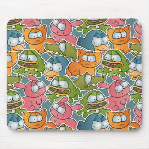 Mousepad Teste padrão do vintage com animais dos desenhos