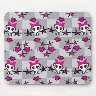 Mousepad Teste padrão dos crânios de Emo