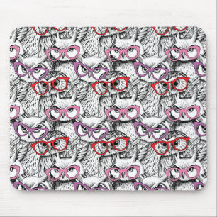 Mousepad Teste padrão dos Eyeglasses da coruja