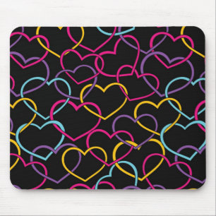 Mousepad Teste padrão dos namorados com corações da cor