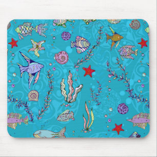 Mousepad Teste padrão dos peixes de turquesa