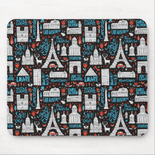Mousepad Teste padrão dos símbolos de France