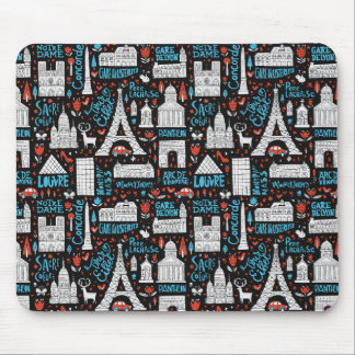 Mousepad Teste padrão dos símbolos de France |