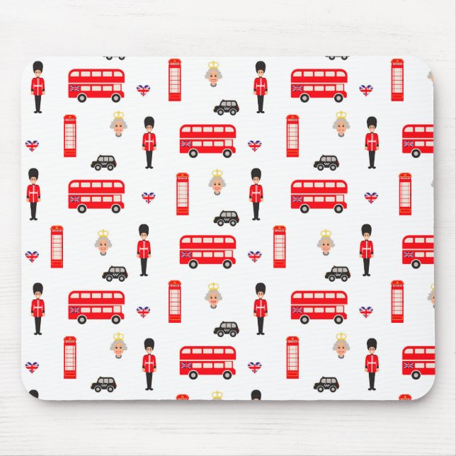 Mousepad Teste padrão dos símbolos de Inglaterra (Frente)
