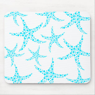 Mousepad Teste padrão Dotty da estrela do mar na turquesa