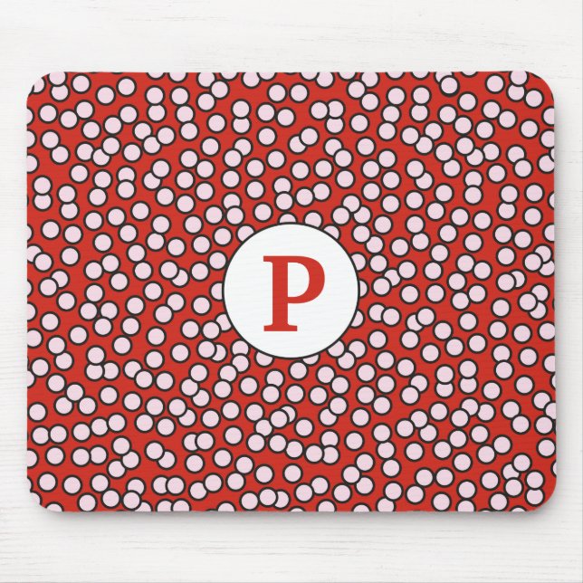 Mousepad Teste padrão Dotty do monograma (Frente)
