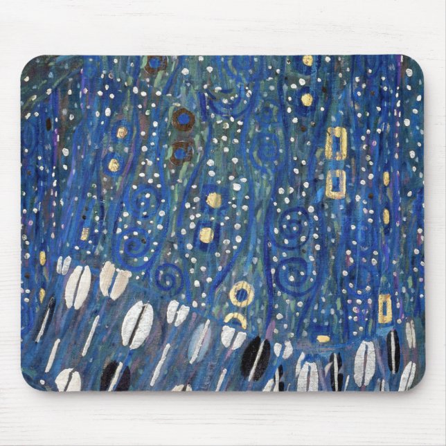 Mousepad Teste padrão Dourado azul de Nouveau Gustavo Klimt (Frente)