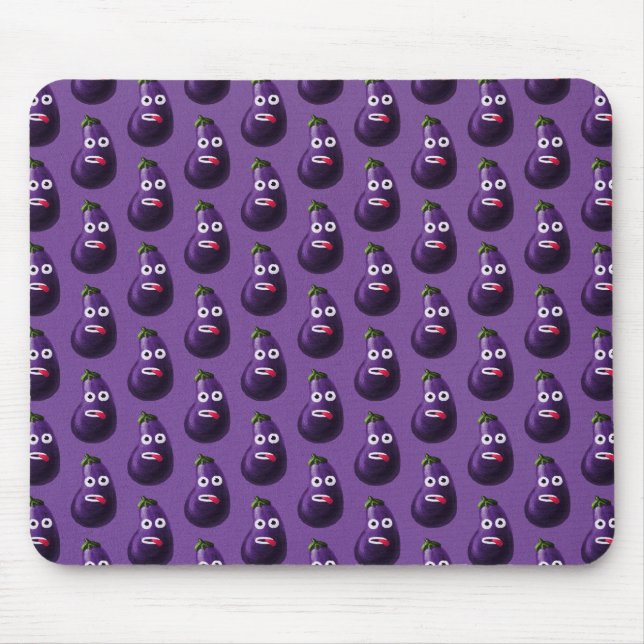 Mousepad Teste padrão engraçado roxo da beringela dos (Frente)