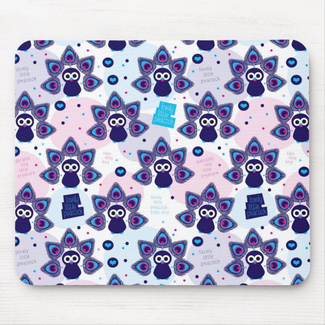 Mousepad teste padrão exótico do pavão de india (Frente)