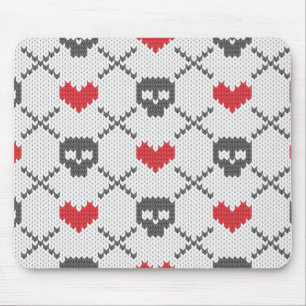 Mousepad Teste padrão feito malha com crânios