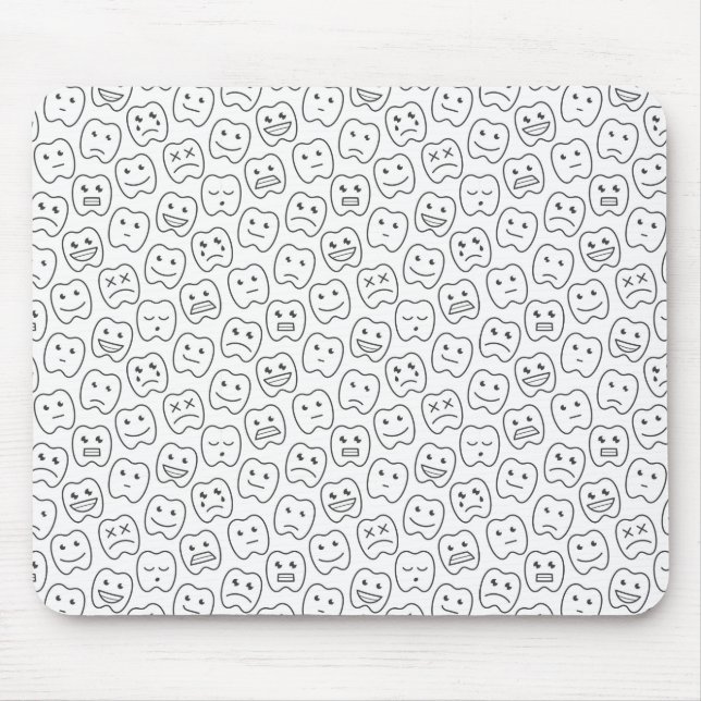 Mousepad Teste padrão feliz dos dentes (Frente)