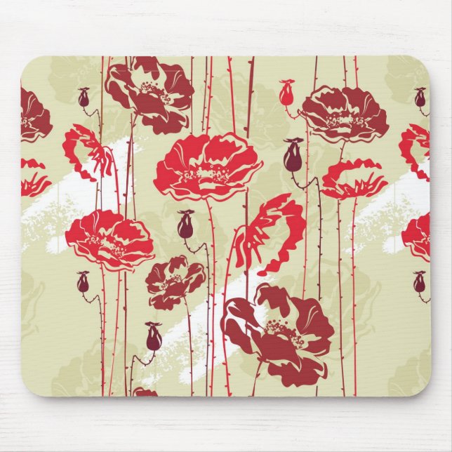 Mousepad Teste padrão floral 2 da elegância abstrata (Frente)