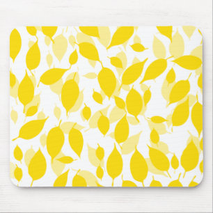 Mousepad Teste padrão floral amarelo decorativo