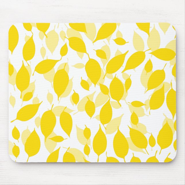 Mousepad Teste padrão floral amarelo decorativo (Frente)