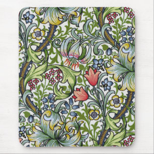 Mousepad Teste padrão floral de chintz do lírio dourado d