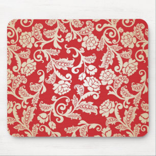 Mousepad Teste padrão floral do fundo do damasco