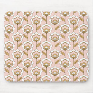 Mousepad Teste padrão floral moderno do meio século
