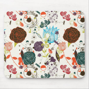 Mousepad Teste padrão floral retro 2