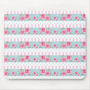 Mousepad Teste padrão floral romântico dos rosas do rosa &