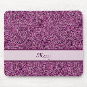 Mousepad Teste padrão floral roxo elegante de Paisley com