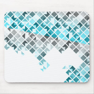 Mousepad Teste padrão geométrico do azul, do cinza & o