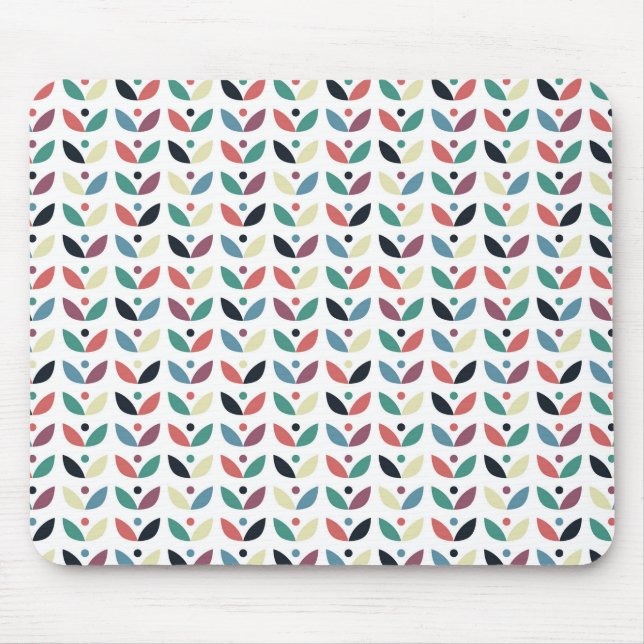 Mousepad Teste padrão geométrico floral da arte popular (Frente)