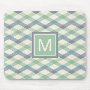 Mousepad Teste padrão geométrico Pastel do monograma
