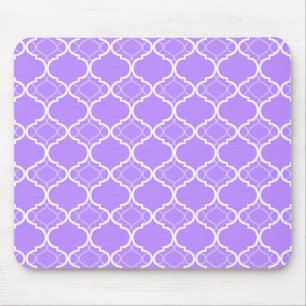 Mousepad Teste padrão geométrico roxo de Quatrefoil da