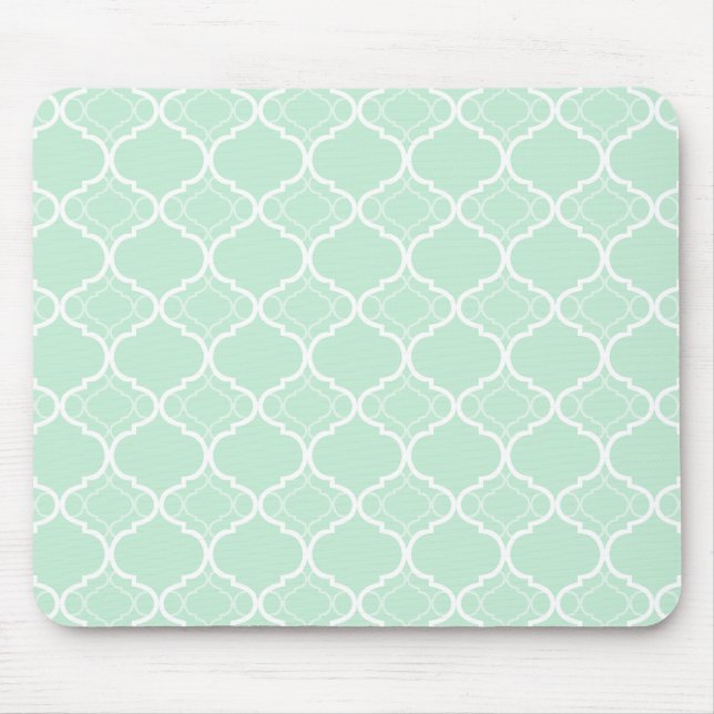 Mousepad Teste padrão geométrico verde de Quatrefoil da (Frente)