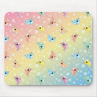 Mousepad Teste padrão gordo de Narwhal do arco-íris