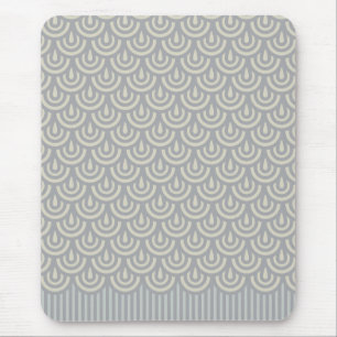 Mousepad Teste padrão japonês de prata da escala de peixe