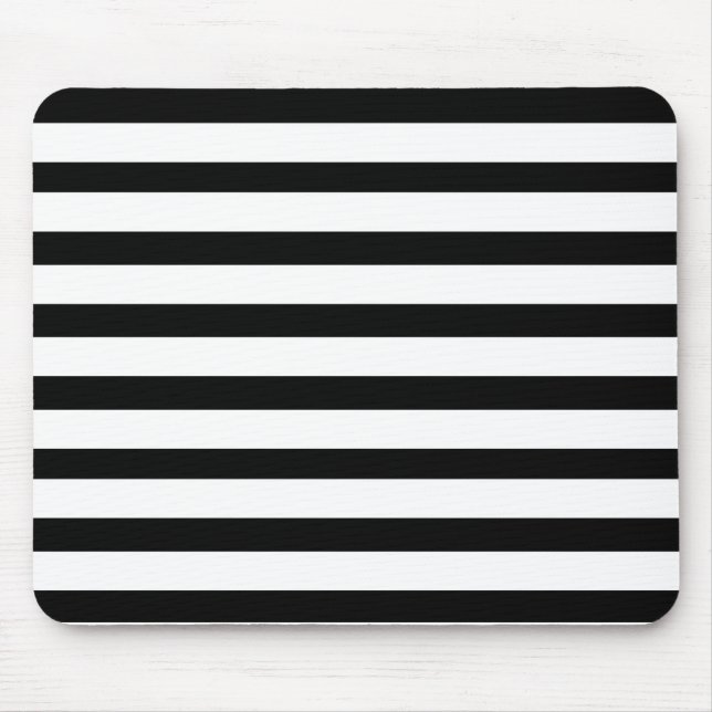 Mousepad Teste padrão listrado preto e branco do Jailbird (Frente)
